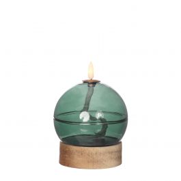 Lampe à huile LED h13,5 Ø10 cm vert foncé (1 pc) [IFS-32809]