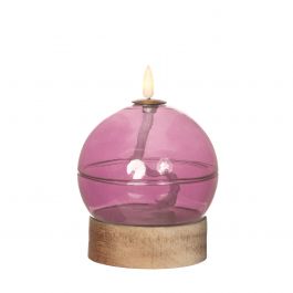 Lampe à huile LED h16,5 Ø12 cm rose (1 pc) [IFS-32811]