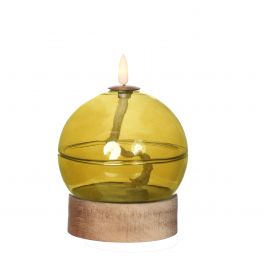 Lampe à huile LED h16,5 Ø12 cm ocre (1 pc) [IFS-32812]