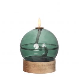 Lampe à huile LED h16,5 Ø12 cm vert foncé (1 pc) [IFS-32819]