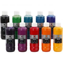 Textil Silk Farbe , 10x250 ml/ 1 Pck [HOB-33199]