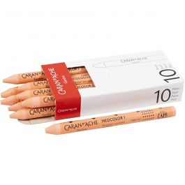 CARAN D’ACHE Neocolor I - Ölkreide, L 10 cm, Dicke 8,5 mm, Lachsfarbig (051), 10 Stk/ 1 Pck [HOB-34018]