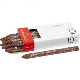 CARAN D’ACHE Neocolor I - Ölkreide, L 10 cm, Dicke 8,5 mm, Braun (059), 10 Stk/ 1 Pck [HOB-34025]