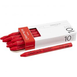 CARAN D’ACHE Neocolor I - Ölkreide, L 10 cm, Dicke 8,5 mm, Scharlachrot (070), 10 Stk/ 1 Pck [HOB-34027]