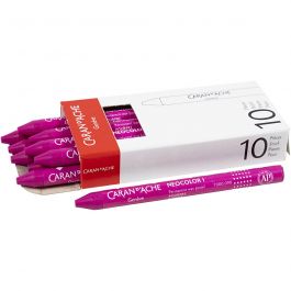 CARAN D’ACHE Neocolor I - Ölkreide, L 10 cm, Dicke 8,5 mm, Purpur (090), 10 Stk/ 1 Pck [HOB-34028]
