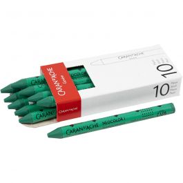 CARAN D’ACHE Neocolor I - Ölkreide, L 10 cm, Dicke 8,5 mm, Smaragdgrün (210), 10 Stk/ 1 Pck [HOB-34033]