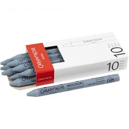 CARAN D’ACHE Neocolor I - Ölkreide, L 10 cm, Dicke 8,5 mm, Grau (005), 10 Stk/ 1 Pck [HOB-34037]