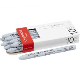 CARAN D’ACHE Neocolor I - Ölkreide, L 10 cm, Dicke 8,5 mm, Hellgrau (003), 10 Stk/ 1 Pck [HOB-34038]