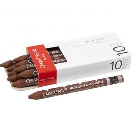 Caran d'Ache Aquarelle Neocolor 2, L : 10 cm, ép. 8,5 mm, brown (059), 10 pièces/ 1 Pq. [HOB-34055]