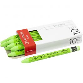 Caran d'Ache Aquarelle Neocolor 2, L : 10 cm, ép. 8,5 mm, yellow green (230), 10 pièces/ 1 Pq. [HOB-34064]