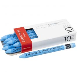 Caran d'Ache Aquarelle Neocolor 2, L : 10 cm, ép. 8,5 mm, light blue (161), 10 pièces/ 1 Pq. [HOB-34076]