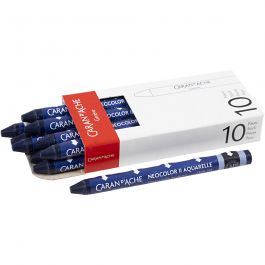 Caran d'Ache Aquarelle Neocolor 2, L : 10 cm, ép. 8,5 mm, prussian blue (159), 10 pièces/ 1 Pq. [HOB-34077]