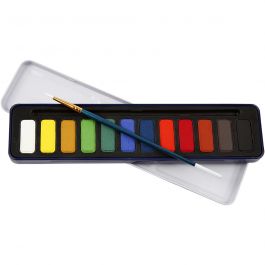 Kit Aquarelle, dim. 12x30 mm, ass. de couleurs, 12 couleurs/ 1 Pq. [HOB-34236]