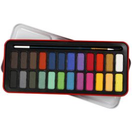 Kit Aquarelle, dim. 12x30 mm, ass. de couleurs, 24 couleurs/ 1 Pq. [HOB-34237]