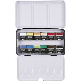 Aquarelles Art, ½-pan, dim. 10x15x20 mm, couleurs classiques, 12 couleurs/ 1 Pq. [HOB-34244]