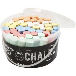 Craie de Trottoir, ass. de couleurs, 50 pièces/ 1 seau [HOB-34468]