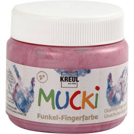 MUCKI Peinture au doigt, rose métallique, 150 ml/ 1 boîte [HOB-34753]