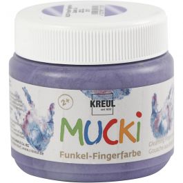 MUCKI Peinture au doigt, violet métallique, 150 ml/ 1 boîte [HOB-34754]