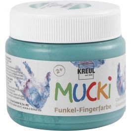 MUCKI Peinture au doigt, vert métallique, 150 ml/ 1 boîte [HOB-34756]