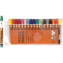 Stoffmalstifte, Strichstärke 2-4 mm, Sortierte Farben, 18 Stk/ 1 Pck [HOB-34837]