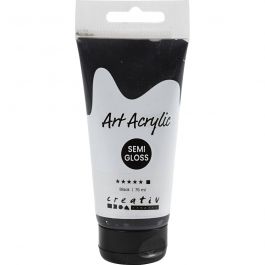 Acrylfarben, Mattglänzend, Deckend, Schwarz, 75 ml/ 1 Fl. [HOB-35158]