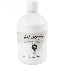 Peinture Acrylique, semi-brillant, opaque, blanc, 500 ml/ 1 flacon [HOB-35410]