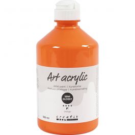 Peinture Acrylique, semi-brillant, semi transparent, orange, 500 ml/ 1 flacon [HOB-35412]