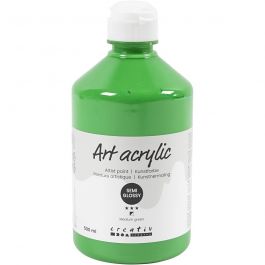 Peinture Acrylique, semi-brillant, opaque, medium green, 500 ml/ 1 flacon [HOB-35428]
