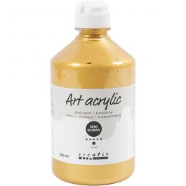 Peinture Acrylique, semi-brillant, opaque, or, 500 ml/ 1 flacon [HOB-35434]