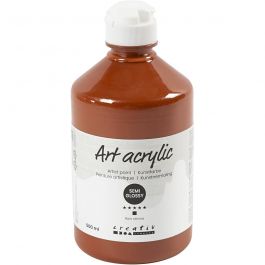 Peinture Acrylique, semi-brillant, opaque, raw sienna, 500 ml/ 1 flacon [HOB-35444]