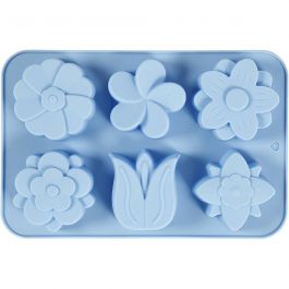 Silikonform, Blumen, H 2,6 cm, L 6 cm, B 7,5 cm, 75 ml, 1 Stk [HOB-37135]
