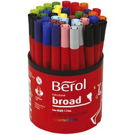 Berol Marker, D 10 mm, Strichstärke 1-1,7 mm, Sortierte Farben, 42 Stk/ 1 Dose [HOB-37280]
