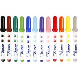 Filzstift, D 5 mm, Strichstärke 1-3 mm, Sortierte Farben, 12Stk/ 1 Pck [HOB-37291]