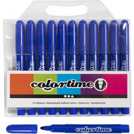 Feutres Colortime, trait 5 mm, bleu, 12pièce/ 1 Pq. [HOB-37333]