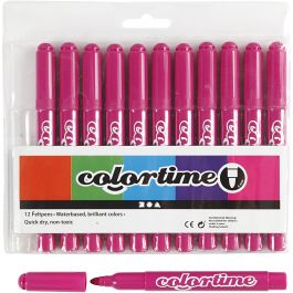 Feutres Colortime, trait 5 mm, rose, 12 pièces/ 1 Pq. [HOB-37341]