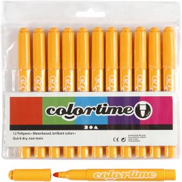 Feutres Colortime, trait 5 mm, jaune, 12 pièces/ 1 Pq. [HOB-37350]