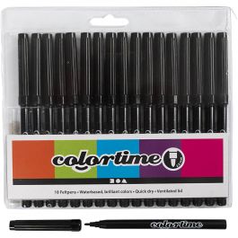 Feutres Colortime, trait 2 mm, noir, 18 pièces/ 1 Pq. [HOB-373561]