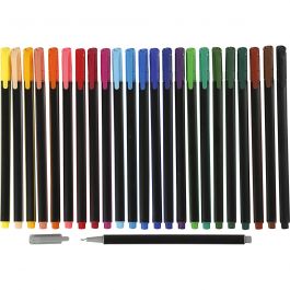 Colortime Fineliner Marker, Strichstärke 0,6-0,7 mm, Sortierte Farben, 24 Stk/ 1 Pck [HOB-373649]