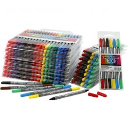 Colortime Dual-Filzstifte, Strichstärke 2,3+3,6 mm, Sortierte Farben, 260 Stk/ 1 Pck [HOB-37988]