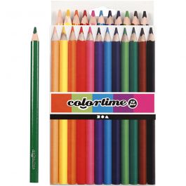 Colortime Buntstifte, L 17,45 cm, Mine 5 mm, JUMBO, Sortierte Farben, 12 Stk/ 1 Pck [HOB-38081]