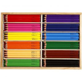 Buntstifte, Mine 5 mm, JUMBO, Sortierte Farben, 144 Stk/ 1 Pck [HOB-38083]