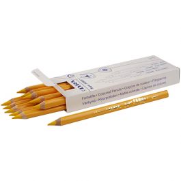 Crayons de couleur Lyra Super Ferby 1, L : 18 cm, mine 6,25 mm, jaune, 12 pièces/ 1 Pq. [HOB-38353]