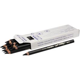 Crayons de couleur Lyra Super Ferby 1, L : 18 cm, mine 6,25 mm, noir, 12 pièces/ 1 Pq. [HOB-38370]