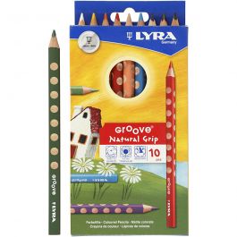 Groove Buntstifte, L 18 cm, Mine 4.25 mm, Sortierte Farben, 10 Stk/ 1 Pck [HOB-38502]