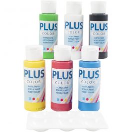 Peinture Acrylique Plus Color, couleur primaire, 6x60 ml/ 1 Pq. [HOB-39513]