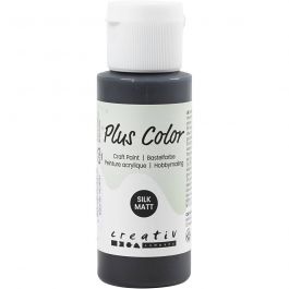 Peinture Acrylique Plus Color, noir, 60 ml/ 1 flacon [HOB-39642]