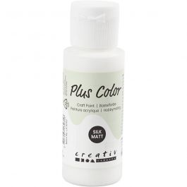 Peinture Acrylique Plus Color, blanc, 60ml/ 1 flacon [HOB-39677]