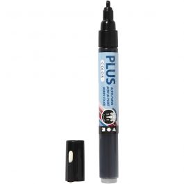 Feutres Plus Color, L : 14,5 cm, trait 1-2 mm, noir, 5,5 ml, 1 pièce [HOB-39842]