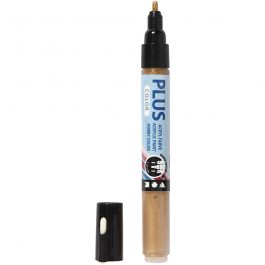 Feutres Plus Color, L : 14,5 cm, trait 1-2 mm, or, 5,5 ml, 1 pièce [HOB-39852]