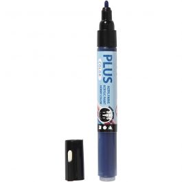 Feutres Plus Color, L : 14,5 cm, trait 1-2 mm, bleu marine, 5,5 ml, 1 pièce [HOB-39858]